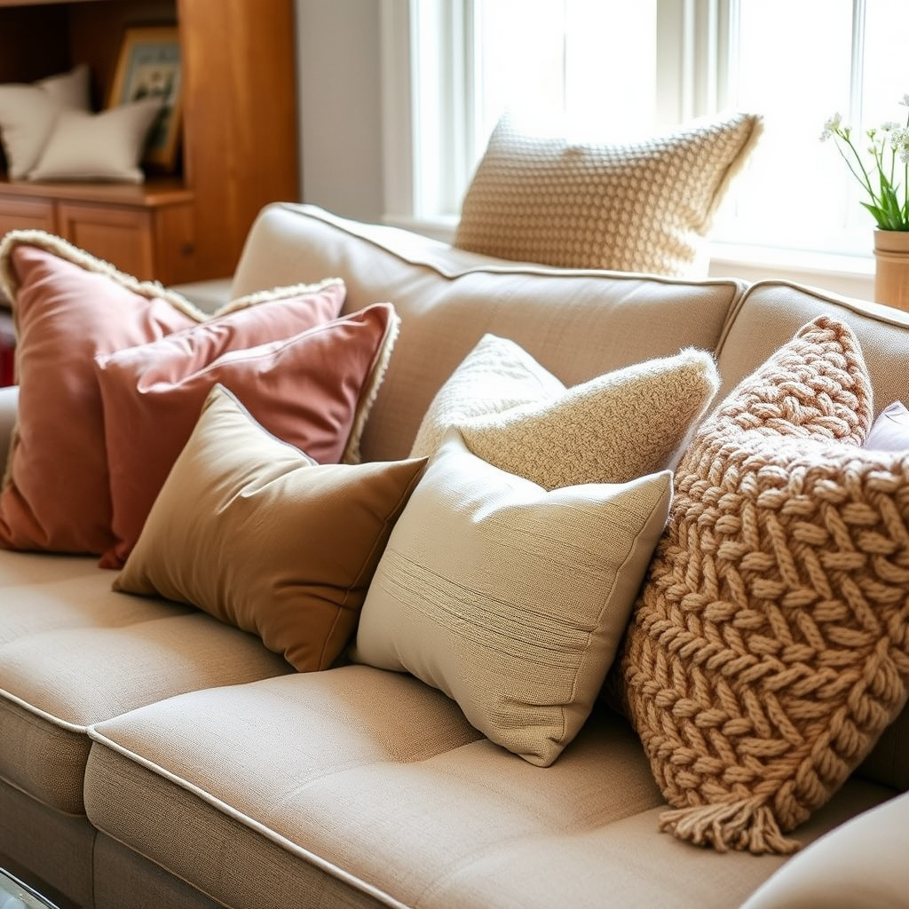 2. Textured Throw Pillows